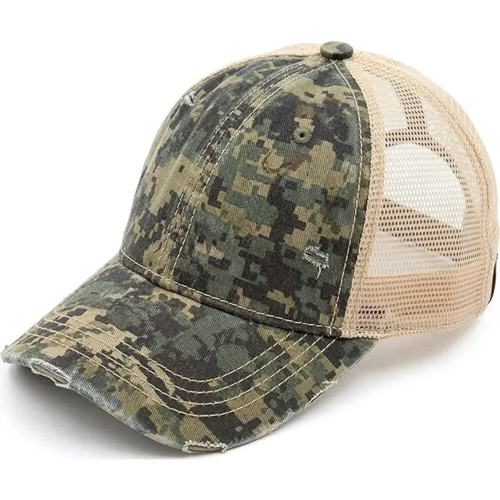 Women's Digital Camo Washed Adjustable Fit Classic Comfortable Baseball Caps
